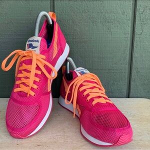 REEBOK Womens Royal Flag Ortholite Orange & Hot Pink Walking Shoes Size 7.5